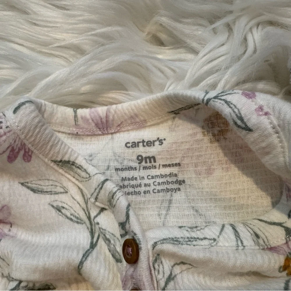 Carter’s‎ Baby Girl Floral Dress 9M Pink Long Sleeve Boho A-Line NWT